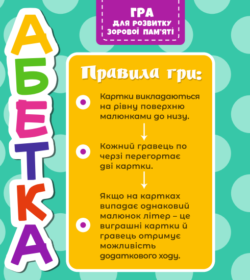 "АБЕТКА" навчальні картки-фішки